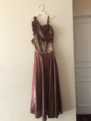 #ad girls chocolate colored dress size 12 14 lightly worn flowing elegant dress $16.00