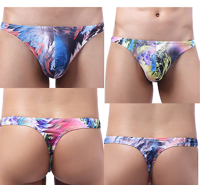 #ad #ad Men#x27;s Sexy 2 PACKS Low rise Colorful Bikini Thong Underwear $13.99