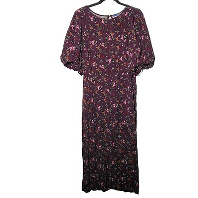 #ad Old Navy Womens Purple Floral Short Puff Sleeve Maxi Dress Plus Size 3X Prairie $25.20