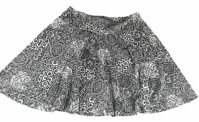 #ad LAUREN Ralph Lauren Black White Damask Aline Skirt 16W NWT $17.60
