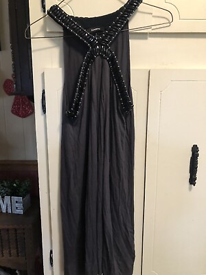 #ad EXPRESS Gray Dress with embellishment party cocktail Special Oc S $14.99