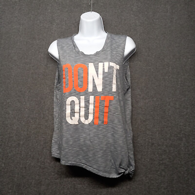 EVCR Athletic Tank Top SIZE S WOMENS Grey orange DONT QUIT $15.31