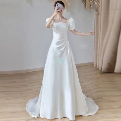 Womens French Style White Party Prom Gowns Wedding Cocktail Dress Maxi Longs Sz $93.59