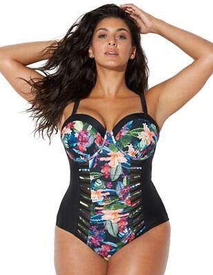 #ad Swimsuits for All Women#x27;s Plus Size Ruched Underwire One Piece Swimsuit $70.26