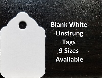 Blank White Merchandise Price Tags Retail Jewelry Large Small No String Unstrung $1.99
