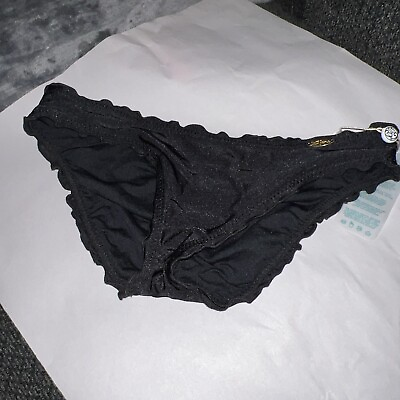 #ad Luli Fama Cosita Buena Wavey Full Black Bikini Bottom Size Medium L137810 $48.10
