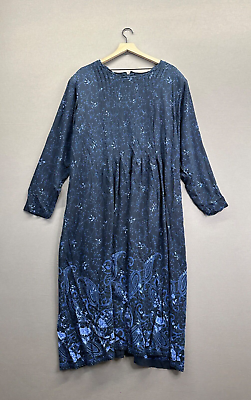 #ad JG Hook Womens Blue Maxi Dress Floral Long Puffed Sleeve Size 3XL $34.99