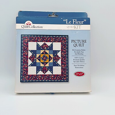 #ad Quilt Collection Kit quot;Le Fleurquot; Provencal Style DIY Size 23quot;x23quot; New Old Stock $21.00