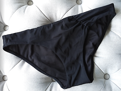 #ad Victoria#x27;s Secret black bikini bottoms hipster ruched M bathing suit NEVER WORN $21.00