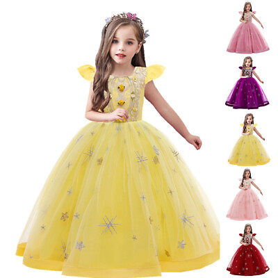 #ad Kids Flower Girls Princess Party Dress Wedding Bridesmaid Long Maxi Dresses US $40.19