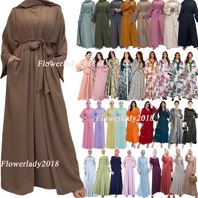 #ad Muslim Women Long Maxi Dress Abaya Islamic Caftan Dubai Robe Party Gown Ramadan C $45.12