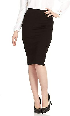 #ad Size M America Ponti Midi Skirts for Women Knee Length with Wide Waist Band $12.99