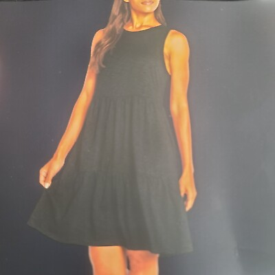Gap Women#x27;s Lightweight Tiered Layered Sleeveless Summer Dress Black $16.00