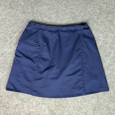 #ad Nike Womens Skort 8 Navy Golf Wrap Shorts Skirt Logo Casual Athletic Logo Sport $18.98