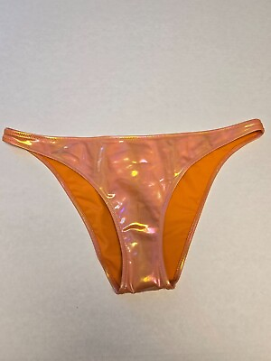 #ad #ad NWT American Eagle Aerie Orange Holographic Prism Cheeky Bikini Bottoms $13.99