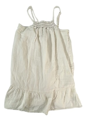 #ad Old navy summer dress girls size 6 7 Small S sleeveless cream gauzy smocked Tank $12.46