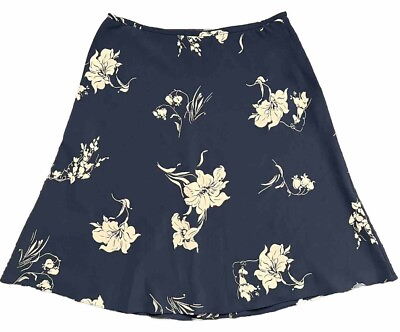 #ad Polo Ralph Lauren Womens Chiffon Maxi Skirt 14 Blue Floral Lined Full $398 NEW $15.00