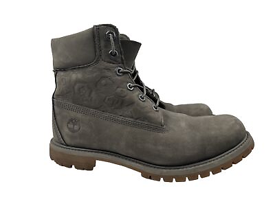 #ad Timberland Premium Icon Grey Leather Nubuck Womens Boots Size 10 A1K3P A1398 $34.99