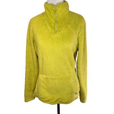 #ad The North Face Florescent Yellow Green Zip Pullover Size Medium $27.00