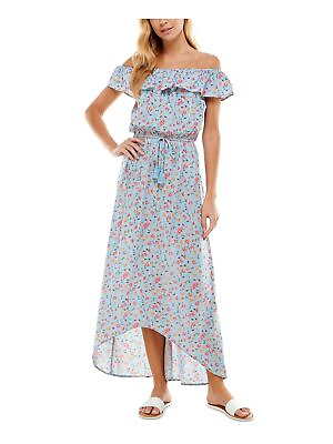 #ad KINGSTON GREY Womens Turquoise Tasseled Tie Waist Short Sleeve Maxi Dress XL $3.39