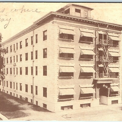 1915 Long Beach CA Litho Photo Postcard Alberta Apartments Los Angeles Ad A19 $16.50