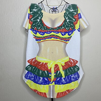 Vintage LA Imprints My Bikini Carnival Swim Cover Up Tee Shirt OSFM $39.60