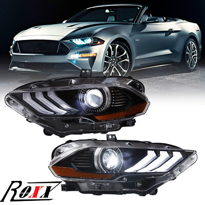 #ad 2*LED Headlight for 2018 2019 2020 2021 2022 2023 Ford Mustang Projector DRL LR $299.99