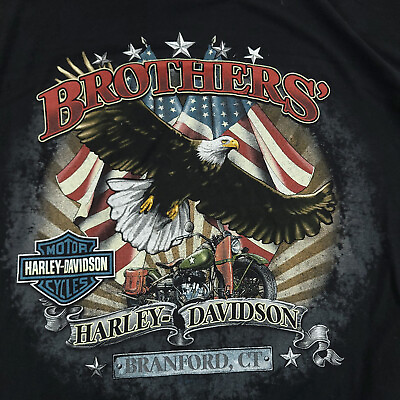 Harley Davidson Shirt Men Extra Large Black Eagle Iron Hard Core Skull Milwaukee $24.00