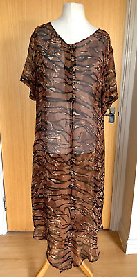 Phool Ladies Dress 2 14 Sheer Shirt Casual 90#x27;s Festival Beach Cover Up Long GBP 12.99