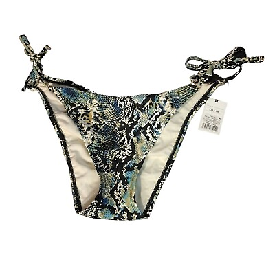 #ad Shade amp; Shore Women#x27;s Side Tie Snake Skin Print Cheeky Bikini Bottoms LG $12.00