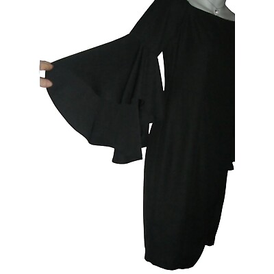#ad Venus Dress Black LBD Bell Sleeves Stevie Nicks Daisy Jones Gothic Goth Boho 4 $59.22