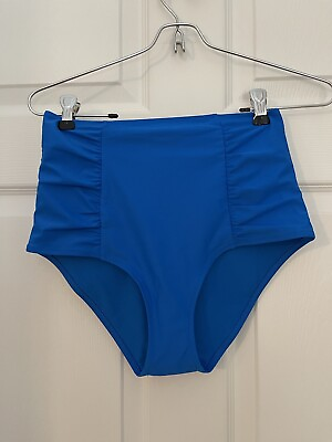 #ad Aerie Swim Hi Rise Blue Bikini Swim Beach Summer Vacation Bottoms Womens M New $14.98