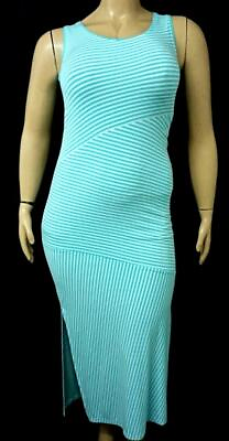 #ad Zenergy by chico#x27;s blue white striped sleeveless stretch maxi dress 0 S $16.99