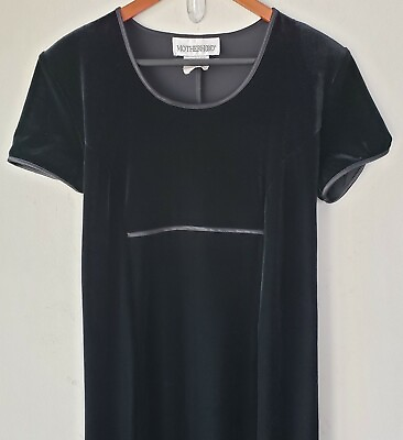 #ad Motherhood Maxi Dress Velvet Black Size Small Stretch $20.99