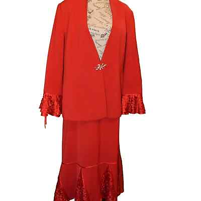 #ad #ad Susanna Red Skirt Suit $125.00