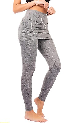 #ad #ad DEAR SPARKLE Women Skirted Leggings Yoga Tennis Golf Size XL Color Gray $17.99