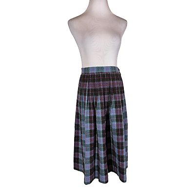 #ad Vintage 1950s Paddle and Saddle Sportswear Plaid Pleated Skirt 26quot; Waist $29.99