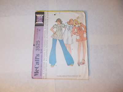 VTG McCall#x27;s 3525 Young Junior Teen Dress or Top Sewing Pattern 11 12 Bust 32 $8.99
