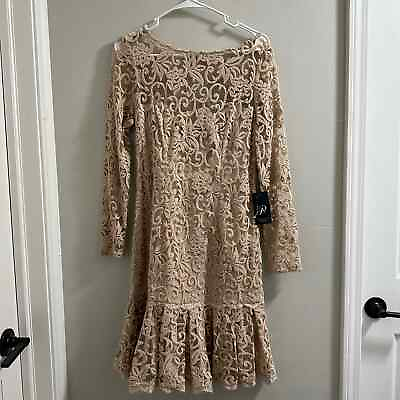 #ad adrianna papell taupe lace dress $40.00