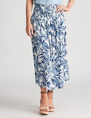 #ad Womens Skirts Midi Summer Blue Floral Straight Fashion KATIES $11.12