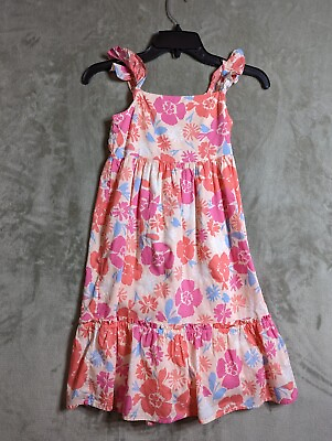 #ad Gap Kids Girls Dress Girls Size Small Pink Floral Summer Dress $10.99