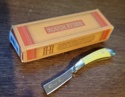 #ad Rough Ryder Mini Razor Stainles Steel Blade Smooth Yellow Synthetic Handle 1362 $10.99
