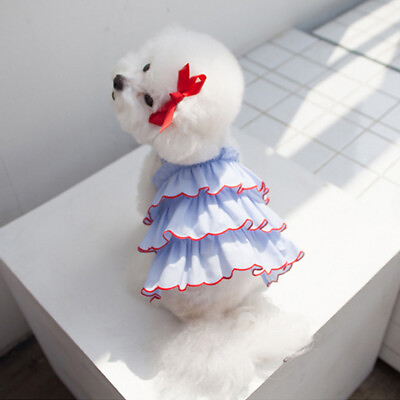 #ad Summer Autumn Cat Princess Dress Pet Skirts Comfortable Puppuy Dogs Pets Clothes $7.68