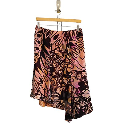#ad Christian Lacroix Bazar de Women’s Burnout Print MIDI Asymmetrical Skirt Size M $50.00