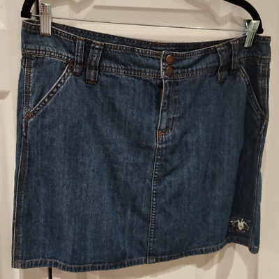 Dkny Jeans Blue Denim Jean Short Skirt Women Size 12 $16.97