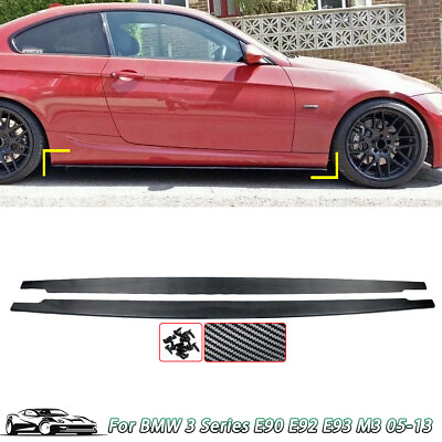 MP Style Side Skirt For BMW E90 E92 E93 M3 05 13 Carbon Print Extension Panel $132.98