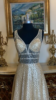#ad Glitter Special Occasion Formal rhinestone beaded Embroidery Long Evening dress $129.00