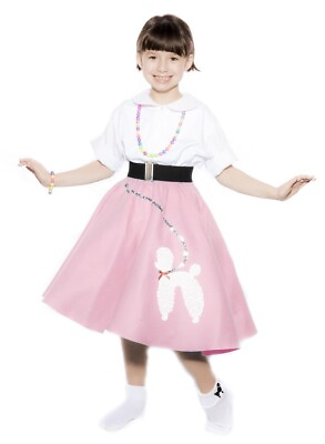 #ad Pink Child Youth Size Felt Poodle Skirt Sock Hop Dance Party W22 28 L19 Hey Viv $24.99