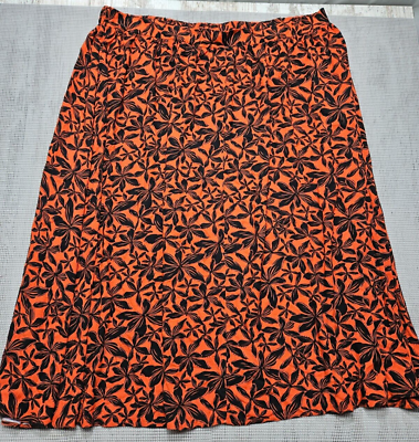 #ad Ava amp; Viv Women#x27;s A Line Skirt Plus Size 4X Rust Floral $13.99