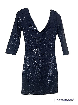 #ad CALS Long Sleeve Sequined Party Dress Size S $24.99
